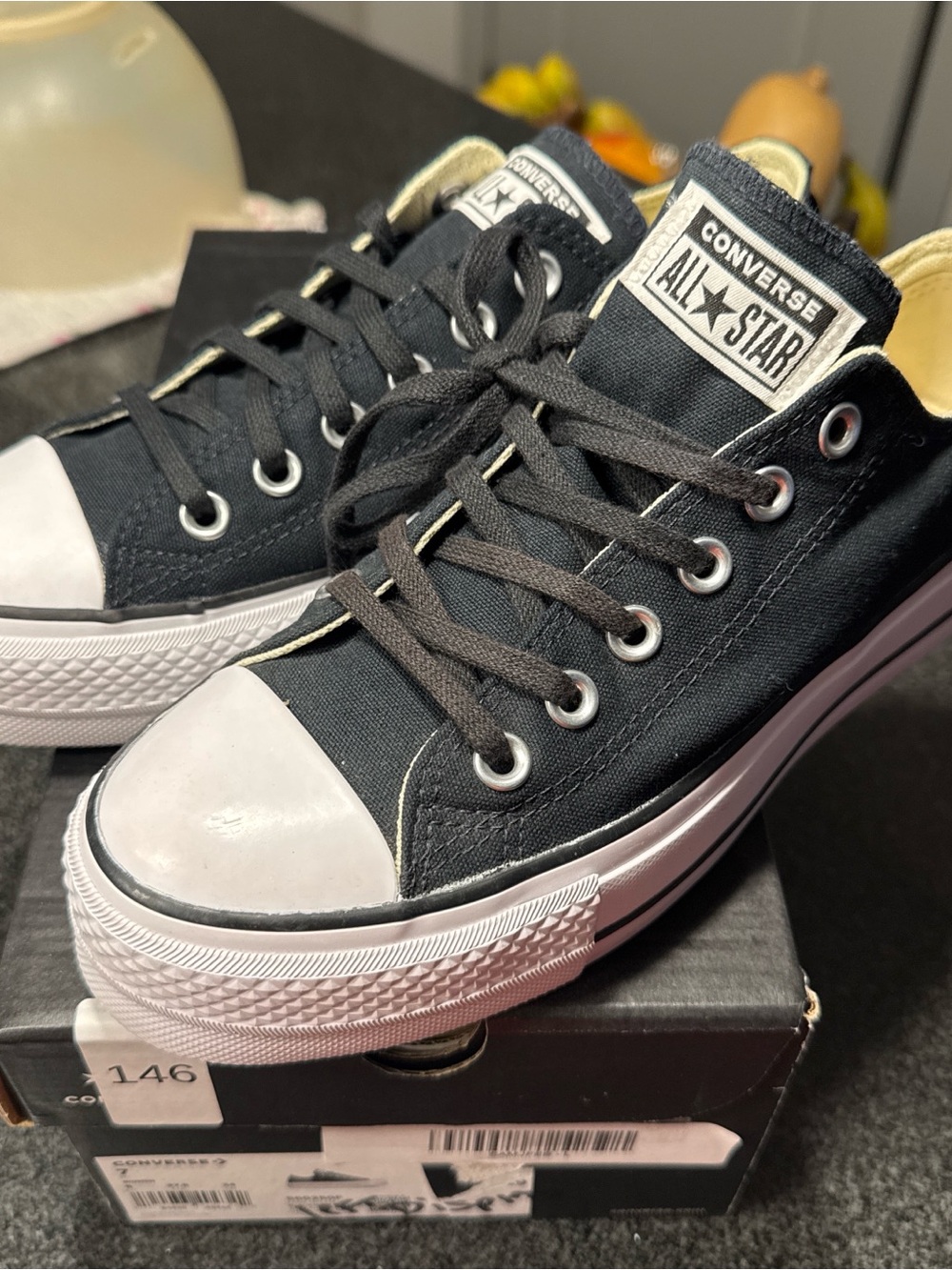 Converse Black and White Low Top Sneakers
